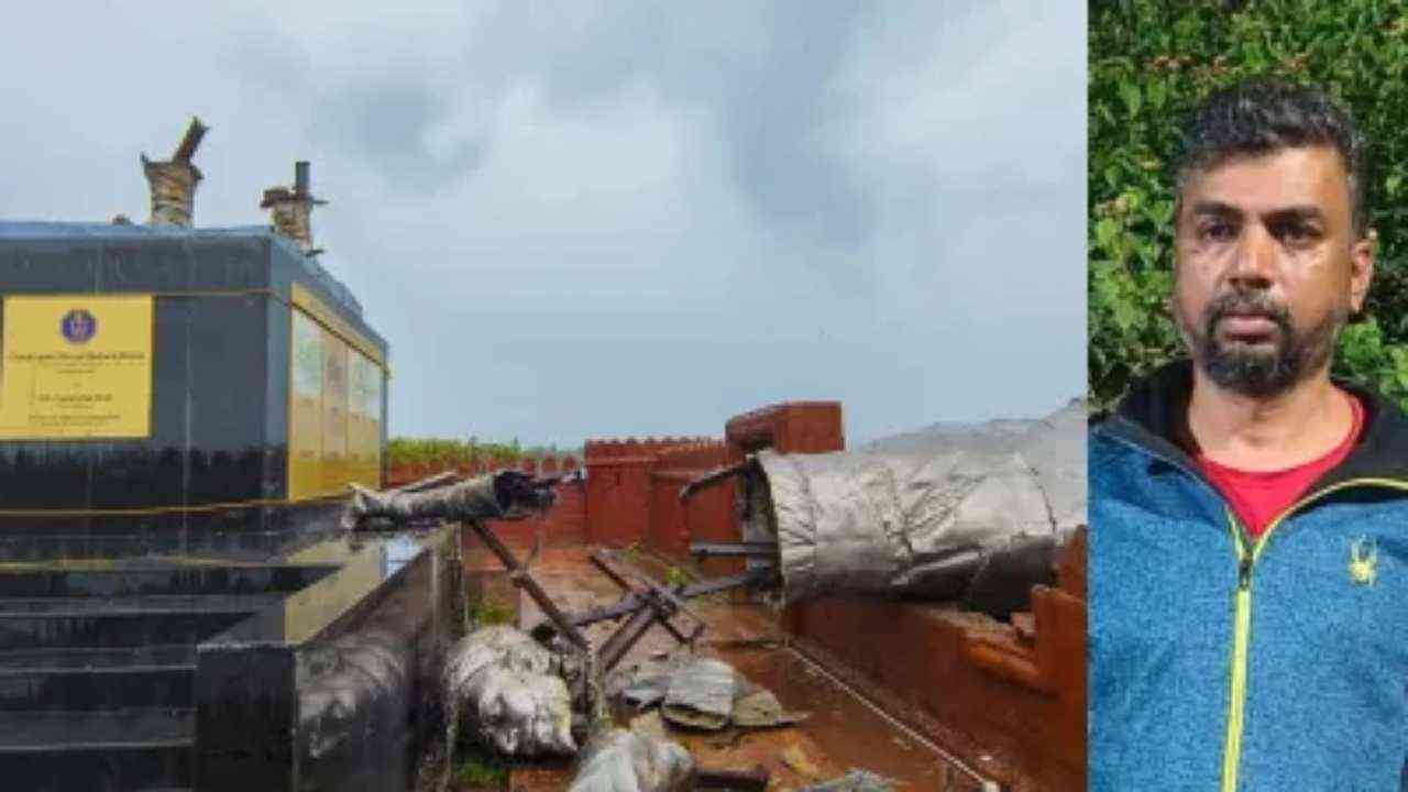 Shivaji statue collapse case: स्ट्रक्चरल कॉन्ट्रैक्टर चेतन पाटिल कोल्हापुर से गिरफ्तार, मामले में पहली गिरफ्तारी